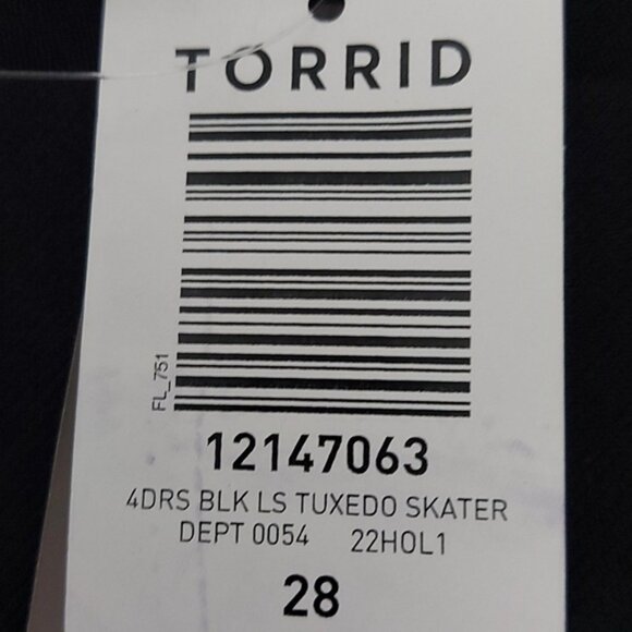 Torrid Mini Tuxedo Dress Black Size 28 - Picture 7 of 7